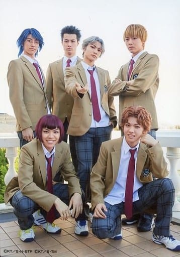 駿河屋 中古 集合 6人 全身 制服 屋外 手前しゃがみ キャラクターショット ミュージカル テニスの王子様 Team Live Hyotei 来場者特典ランダムブロマイド 2 5次元ミュージカル