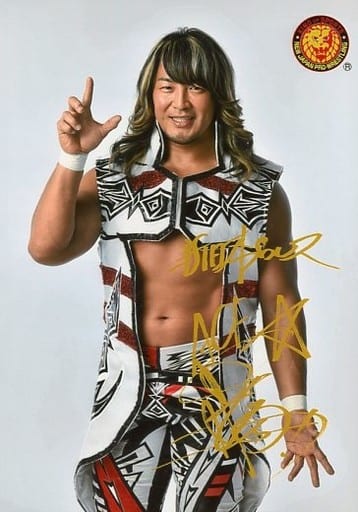 駿河屋 -<中古>棚橋弘至/膝上・衣装白・黒・赤・右手指2本立て・左手