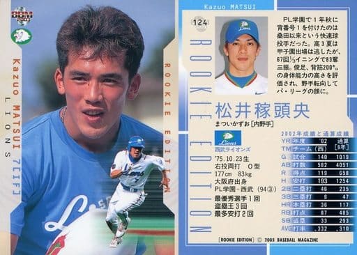 【送料込】松井稼頭央選手の50枚限定ルーキーカード！Donrussスタジオ