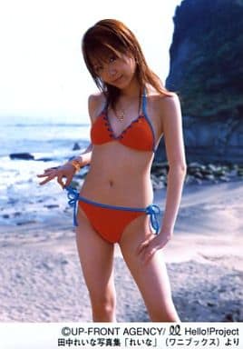 駿河屋 中古 モーニング娘 田中れいな 膝上 水着オレンジ 青 背景海 田中れいな写真集 れいな ワニブックス より ハロープロジェクト