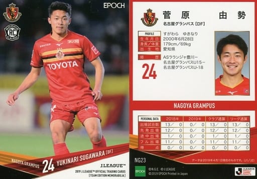 サッカー日本代表　菅原由勢　名古屋グランパストレーディングカード　ルーキーカード