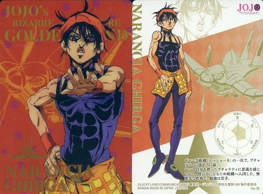 ジョジョの奇妙な冒険 ナランチャ ウエハース カード 『ペンと箸