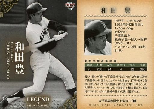 和田豊　日本新記録［開幕24試合連続安打］記念球1997.5.3野球