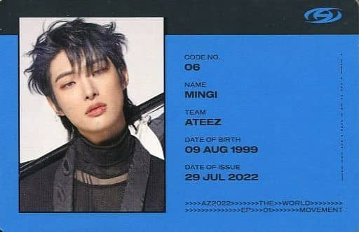 ATEEZ ミンギ トレカ kbang 雑誌 Mingi ②