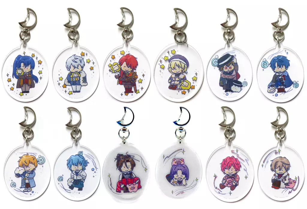 全12種セット 「魔法使いの約束×もくもくちゃん POP UP SHOP in 東京キャラクターストリート by eeo 月型ナスカン付きアクリル」