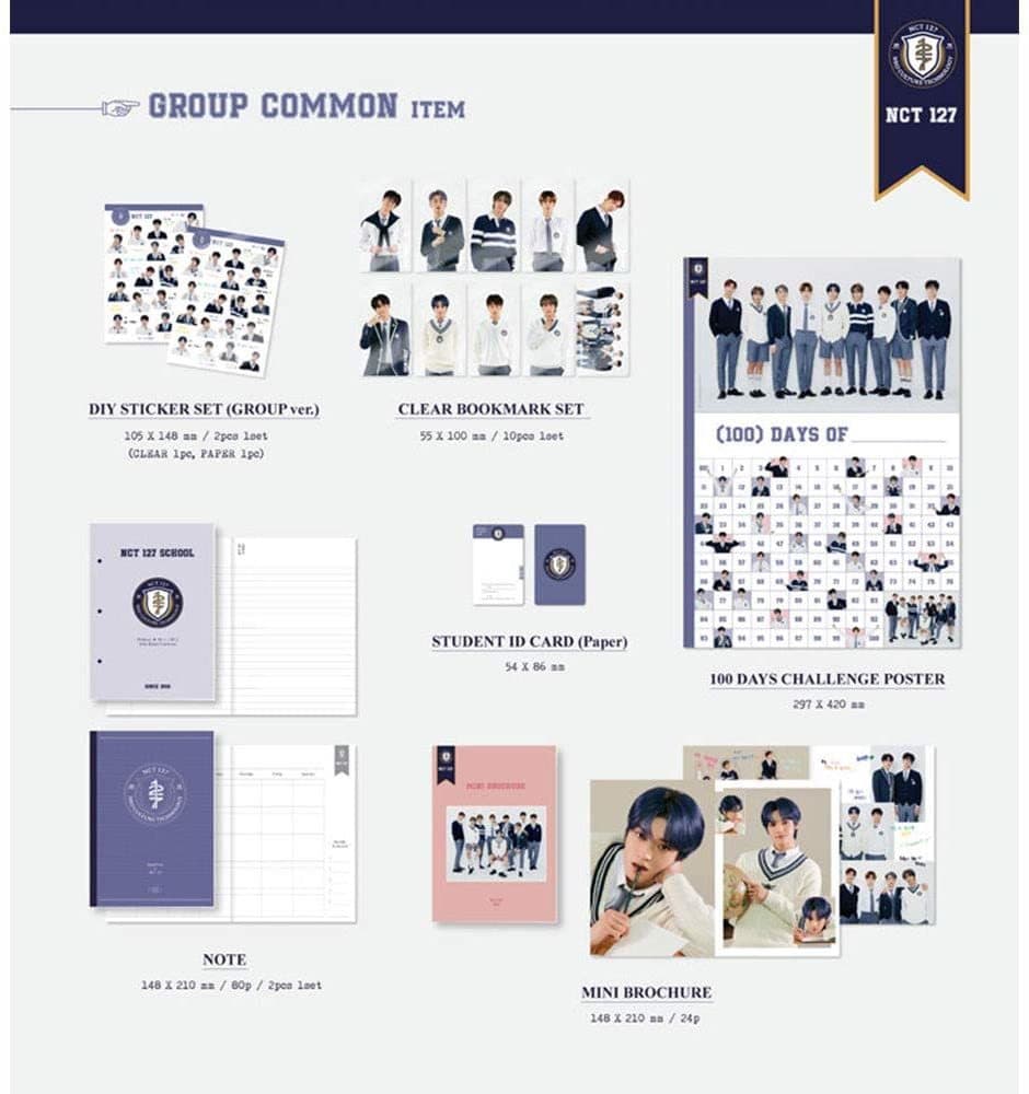 NCT 127 2021 Back to School Kit グループ共通アイテムセットの