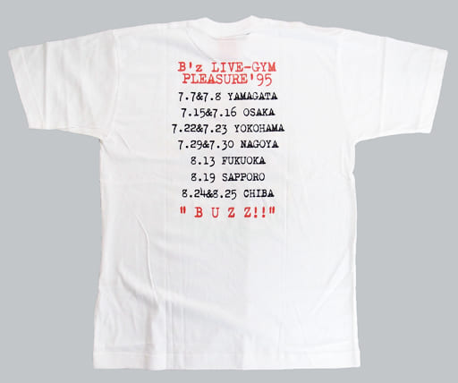 B’z イラストTシャツ ホワイト 「B’z LIVE-GYM Pleasure ’95 ”BUZZ!!”」 B’z イラストTシャツ ホワイト 「B’z LIVE-GYM Pleasure ’95 ”BUZZ!!”」