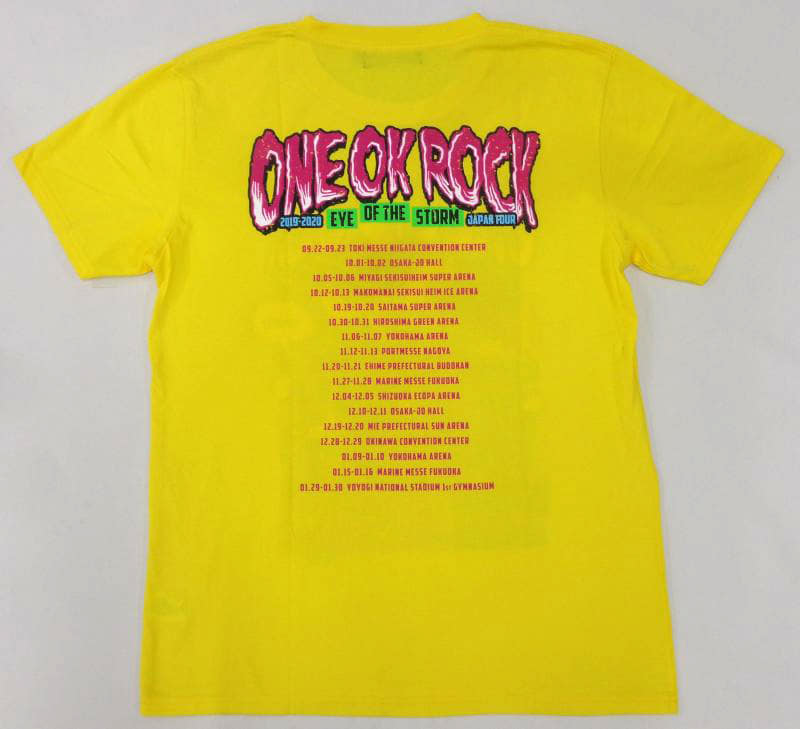 ONE OK ROCK Tシャツ-D 黄色-eastgate.mk