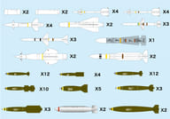 1/144 現用航空機用 ウェポンセット1 通常爆弾 ＆ ミサイル ’50～ ディテールアップパーツ 「航空武装シリーズ」 [AW-1]