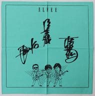 駿河屋 中古 The Alfee ハンカチ グリーン イラスト タオル 手ぬぐい