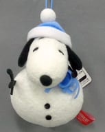 駿河屋 中古 スヌーピー 水色 雪だるまマスコット Peanuts Snoopy キーホルダー マスコット