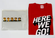 嵐 Tシャツ(クリアケース付き) レッド 「ARASHI SUMMER 2002 HERE WE GO!」