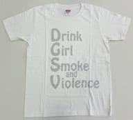 神谷浩史プロデュース Drink Girl Smoke and ViolenceTシャツ Sサイズ ホワイト 「神谷浩史・小野大輔のDear Girl～Stories～」 キャラホビ2010グッズ