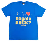 永田裕志×コラソン コラボTシャツ NAGATA ROCK?(GOLD) ブルー XLサイズ