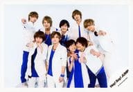 駿河屋 中古 Hey Say Jump 集合 9人 横型 衣装白青 後列センター中島 前列有岡知念抱き 真剣sunshine Pv ジャケ 公式生写真 ジャニーズ