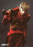 駿河屋 中古 Exile 佐藤大樹 孫一 膝上 衣装赤 武器担ぎ キャラクターショット 舞台 錆色のアーマ ブロマイド 2 5次元ミュージカル