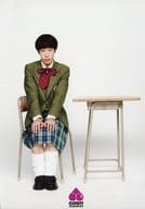 駿河屋 中古 坂口涼太郎 日野原順 全身 座り 制服 両手膝 スカート 椅子 机 背景白 押忍 ふんどし部 公式生写真 その他男性