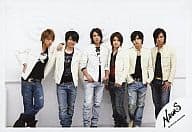 駿河屋 中古 News 6人 横型 ジャケット白 センター手越 錦戸両手ポケット 公式生写真 News